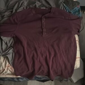 Purple Long Sleeve Tee Casual Cotton Blend